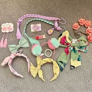 Lot of Girls Hair Accessories – Bows, Clips, Glitter & Pins